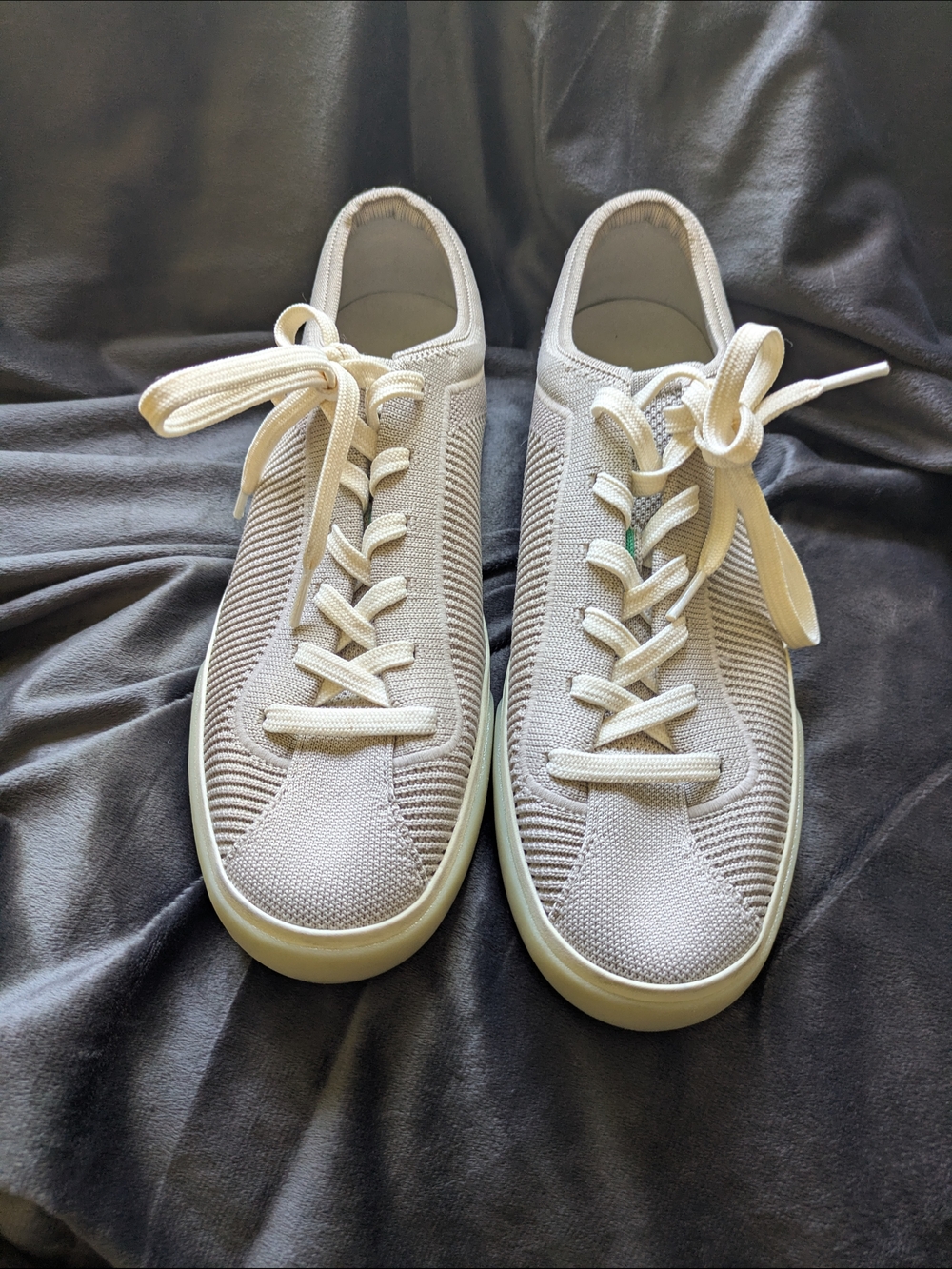 Rothy's Ivory Knit Lace-Up Sneakers